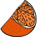 Handdrawn orange slice